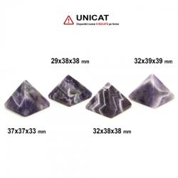  Piramida Ametist Chevron Natural 38x38x32-33 mm pentru Colectie 1 Buc
