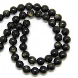  Obsidian Auriu Margele Pietre Semipretioase Rotund - 14 mm