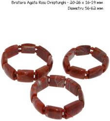  Bratara Agata Rosie Dreptunghi - 20-26 x 16-19 mm - Diametru 56-62 mm