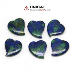  Pandant Inima Azurit cu Malachit - 29-30 x 29-30 x 6-7 mm- (L)- 1 Buc