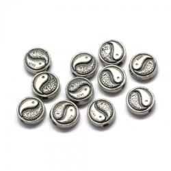 Margele Argint 925 Yin-Yang Disc - 11 x 11 x 5 mm - 1 Buc