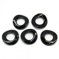  Pandantiv Agata Negru Disc Rasucit - 40 x 40 x 4 mm - 1 Buc