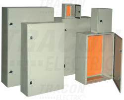 Tracon TFE404020 Falra szerelhető fém szekrény, teli ajtóval, 400x400x200, IP55, szerelőlappal, világosszürke RAL7035 (TFE404020)