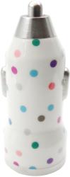 Incarcator auto Trendz Bullet Polka Dot, 2.1 A, USB, alb cu puncte