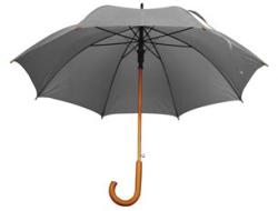  Esernyő favázas, automata, hajlított fanyeles, fa csúccsal, szürke