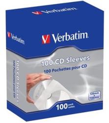 Verbatim Boríték CD/DVD papír, ablakos, öntapadó füllel, VERBATIM, fehér, 100db/csomag (49976)