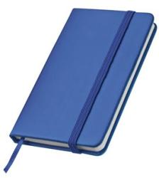  Jegyzetfüzet 8x13cm gumis, 160 oldalas, könyvjelzővel, PU keménylapos borítóval, kék