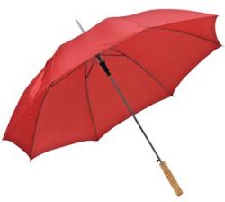  Esernyő favázas, automata, egyenes fa nyéllel, o 100 x 83 cm, piros