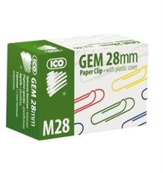 ICO Gémkapocs M28 ICO színes műanyag bevonatú, 28 mm, 100 db/doboz (7350056000)