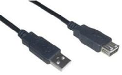VCOM Kábel USB 2.0 hosszabbítókábel 1.8M fekete, prémium (AMAF) (CU202B-1.8)
