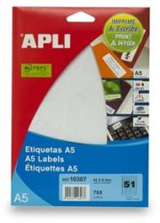 APLI Ékszercímke A5 íven, 45 x 8 mm, eltávolítható, 765 etikett/csomag (10307)
