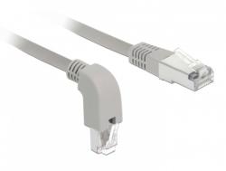 Delock Cablu de retea RJ45 cat 6 S/FTP LSOH unghi jos/drept 1m Gri, Delock 85865 (85865)