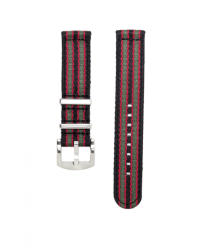 Watchbandit WB Original prémium kétrészes Nato óraszíj, fekete/piros/zöld, 22mm