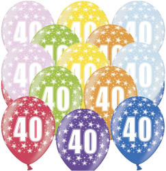 PartyDeco Lufi, nagy csomag, évszámos (40), metál, 50 db/cs/vegyes színekben