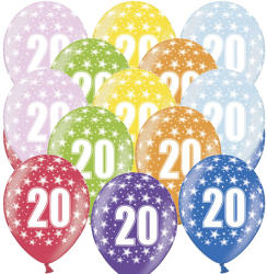 PartyDeco S. r. o Lufi, nagy csomag, évszámos (20), metál, 50 db/cs/vegyes színekben