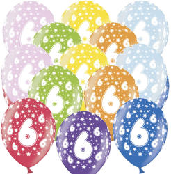 PartyDeco Lufi, nagy csomag, évszámos (6), metál, 50 db/cs/vegyes színekben