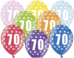 PartyDeco Lufi, évszámos (70), metál, 5 db/cs/vegyes színekben