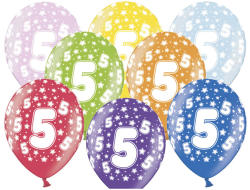 PartyDeco Lufi, évszámos (5), metál, 5 db/cs/vegyes színekben