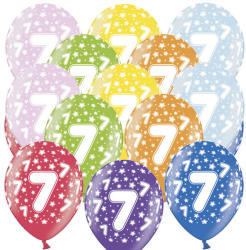 PartyDeco Lufi, nagy csomag, évszámos (7), metál, 50 db/cs/vegyes színekben