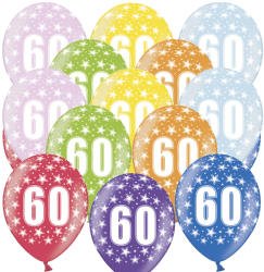 PartyDeco S. r. o Lufi, nagy csomag, évszámos (60), metál, 50 db/cs/vegyes színekben