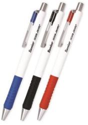 FlexOffice Golyóstoll FLEXOFFICE Senior 0, 4 mm, nyomógombos, vegyes színű tolltest, kék (FO-026BLUEV)