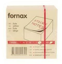 FORNAX Öntapadó jegyzet FORNAX 75x75 450 lap sárga (FOR0004)