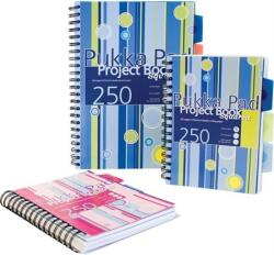Pukka Pad Spirálfüzet A/4 Pukka Project Book 250 oldal, PP borító, színregiszter, vonalas (PROBA4)