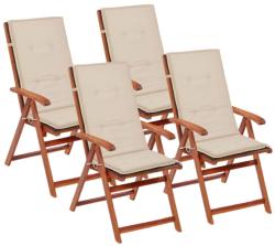 vidaXL Perne scaun de grădină, 4 buc, crem, 120x50x3 cm (43182)