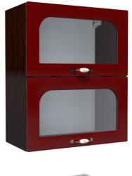 Spectral Mobila Corp superior vitrina 60 cu 2 usi orizontale Zebra MDF tulip rosu