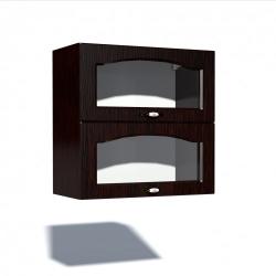 Spectral Mobila Corp superior vitrina 80 cu 2 usi orizontale Zebra MDF mustata wenge