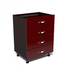 Spectral Mobila Corp inferior 60 cu 4 sertare Zebra MDF rosu simplu