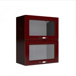 Spectral Mobila Corp superior vitrina 60 cu 2 usi orizontale Zebra MDF rosu simplu