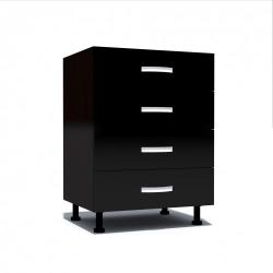 Spectral Mobila Corp inferior 60 cu 4 sertare Zebra negru