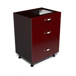 Spectral Mobila Corp inferior 60 cu 3 sertare metalice pentru greutate Zebra MDF rosu simplu