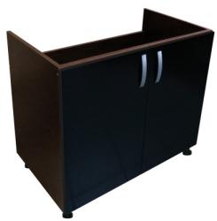 Spectral Mobila Masca pentru chiuveta cu 2 usi Zebra, Wenge/Negru lucios, fara blat, 80 x 82 x 50 cm