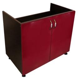 Spectral Mobila Masca pentru chiuveta cu 2 usi Zebra, Wenge/MDF Rosu, fara blat, 80 x 82 x 50 cm