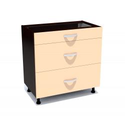 1 Corp inferior 80 cu 3 sertare metalice greutate Zebra cappuccino
