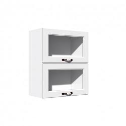 Spectral Mobila Corp superior vitrina 60 cu 2 usi orizontale Zebra MDF alb drept
