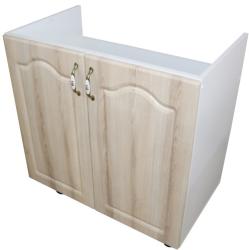 Spectral Mobila Masca pentru chiuveta cu 2 usi Zebra, Alba/MDF Sonoma, fara blat, 80 x 82 x 50 cm