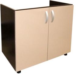 Spectral Mobila Masca pentru chiuveta cu 2 usi Zebra, Wenge/Cappuccino lucios, fara blat, 80 x 82 x 50 cm
