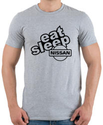 printfashion Eat Sleep Nissan - Férfi póló - Sport szürke (2244616)