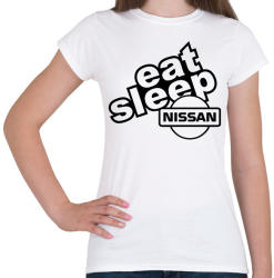 printfashion Eat Sleep Nissan - Női póló - Fehér (2244698)