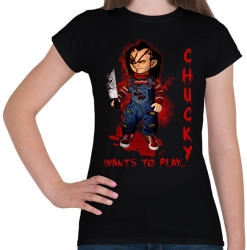printfashion chucky doll - Női póló - Fekete (2238667)