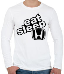 printfashion Eat Sleep Honda - Férfi hosszú ujjú póló - Fehér (2243221)