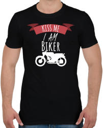 printfashion Kiss me - Férfi póló - Fekete (2244160)