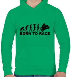 printfashion Born to race - Férfi kapucnis pulóver - Zöld (2240186)