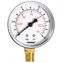 FERRO nyomásmérő alsó csatlakozású 10 bar (M6310R) manométer