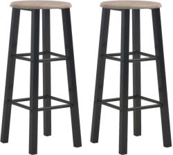 vidaXL Scaune de bar, 2 buc. , negru, MDF (284388)