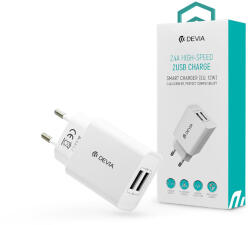 DEVIA Smart Series 2 12W 2xUSB hálózati töltő adapter - fehér