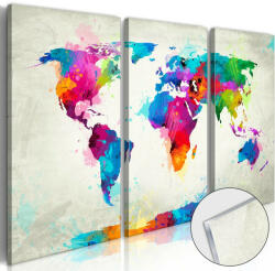 Artgeist Akrilüveg kép - World Map: An Explosion of Colours [Glass] Világtérkép 120x80